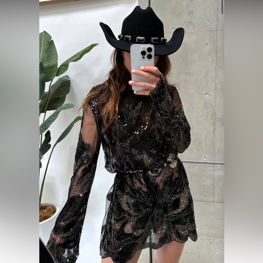 Amber nights beaded black dress